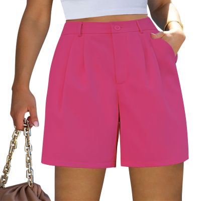 Luvamia Bermuda Shorts - Womens Plus Size Pink Shorts - Light Weight - Size X-Large/16-18