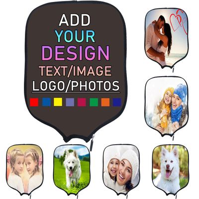Custom Pickleballs Paddle Cover, Personalized Racquets Cover, Customized Rackets Add Your Photo Text Logo, Fits Most Paddles, 8.6x11.8 Inch, Taupe