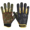 HANDLANDY Lineman Gloves for Men, Grippy Padded Offensive Football Gloves for Adult (Black, Large) view 1