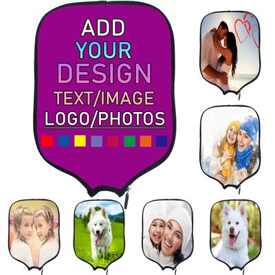 Custom Padded Pickleballs Paddle Cover with Personalized Image Text Pictures or Logo, Neoprene Cover Paddle Case Rackets Cover, Fits Most Paddle, 8.6x11.8 Inches, Mei Red