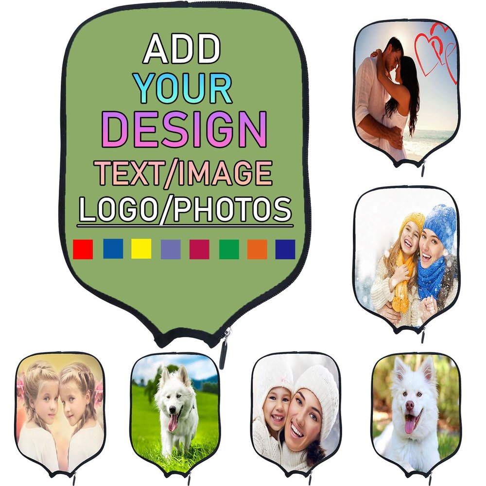 Customized Padded Pickleballs Protection Custom Pickleballs Paddles Cover Personalized Cover Paddles Case Rackets Cover Holder Sleeve Case Protector, Fits Most Paddles, 8.6x11.8 in, Fruit Green