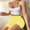 FULLSOFT High Waisted Biker Shorts for Women-5" Tummy Control Fitness Athletic Workout Running Yoga Gym Exercise Booty Shorts Leggings for Women Outfits Sales (Lemon Yellow,Small-Medium) view 4