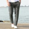 Men's Linen Pants Elastic Waist Drawstring Straight Leg Loose Fit Yoga Pants Lightweight Summer Beach Trousers with Pockets Dark Gray view 2