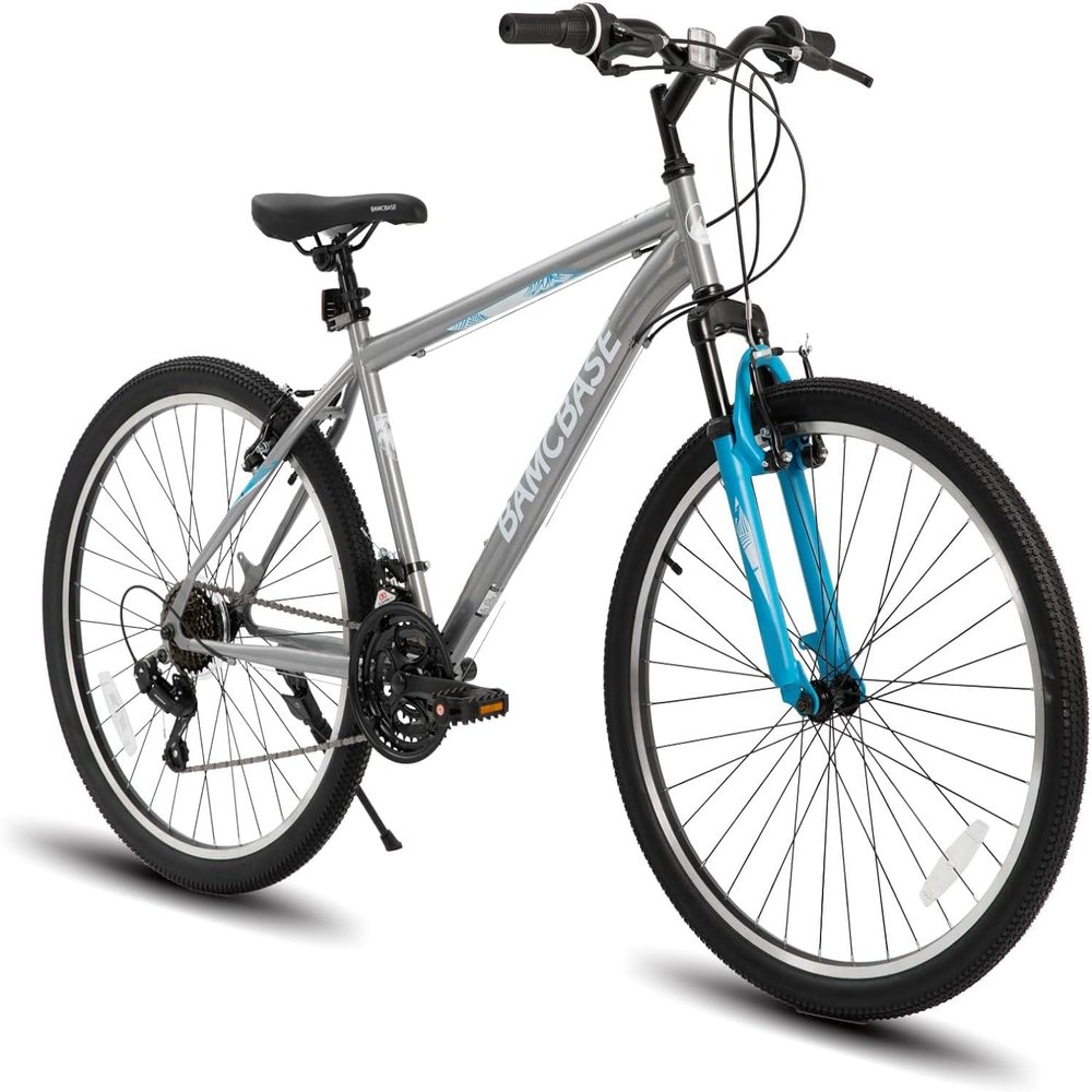 HH HILAND Adult 26 Inch Mountain Bike, Mens and Womens Bicycle with 21 Speed, High-Carbon Steel Frame Mountain Bicycle,MTB for Men Gray