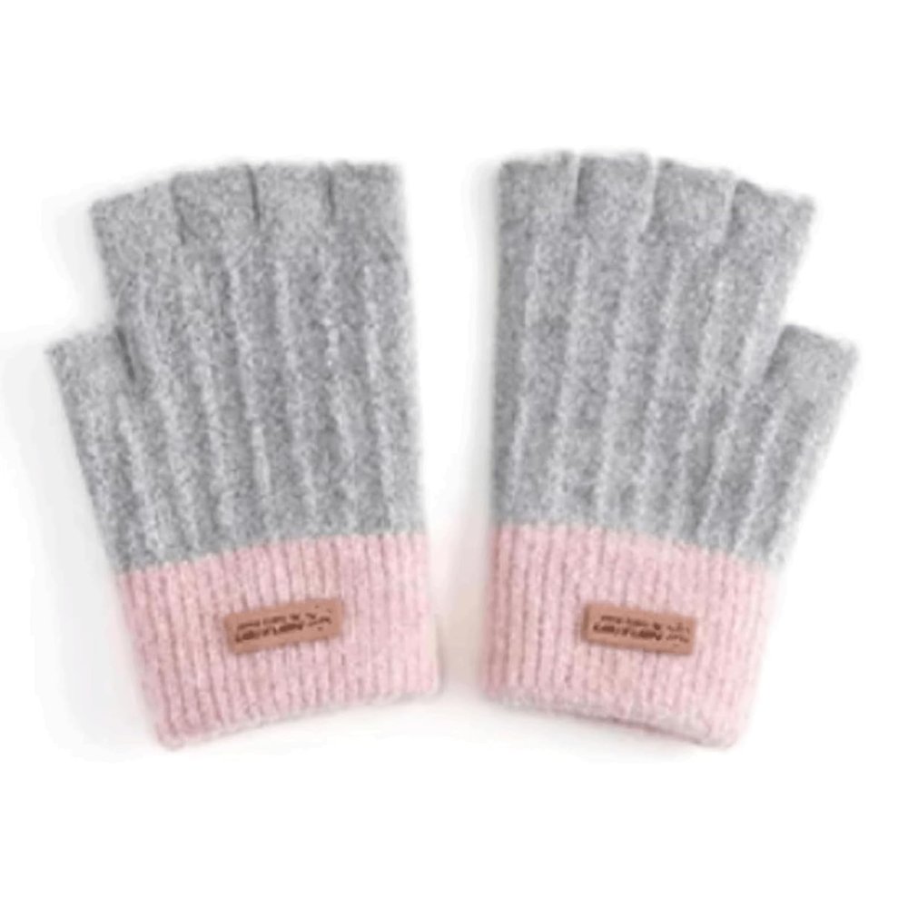BKEKM Cute Gloves Half Finger Winter Gloves Knitted Mittens Gloves 1 Pair Ski Gloves Thermal Glove Fashion Outdoor Warm Gloves