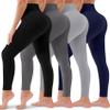 4 Pack Leggings for Women Butt Lift High Waisted Tummy Control No See-Through Yoga Pants Workout Running Leggings view 1