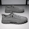 Canvas Shoes Men's Breathable New Men's Shoes Fashionable and Versatile Casual Board Mens Leather Shoes Casual Hand Sewn (Grey, 7.5) view 2
