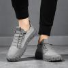 Canvas Shoes Men's Breathable New Men's Shoes Fashionable and Versatile Casual Board Mens Leather Shoes Casual Hand Sewn (Grey, 7.5) view 4