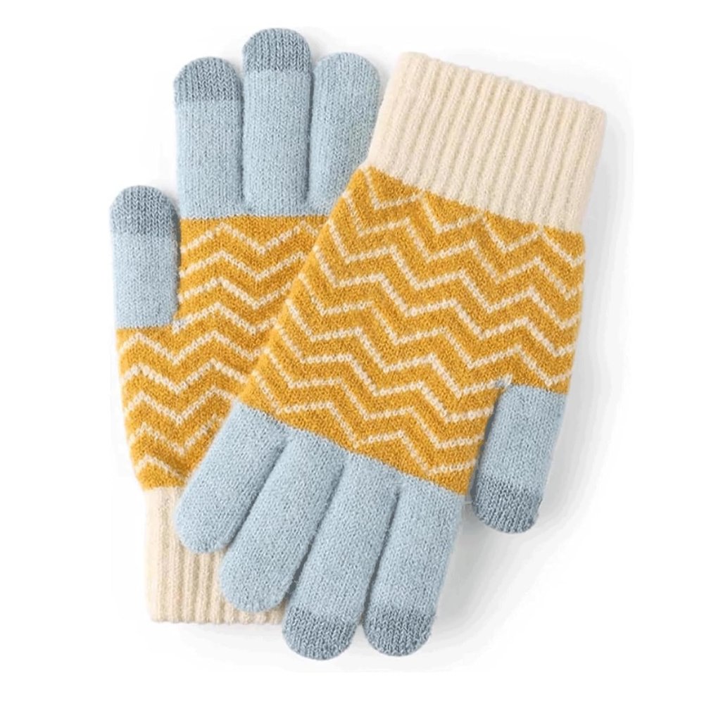 BKEKM Winter Gloves Non-Slip Knitted Gloves Colorful Couple Mittens Gloves Padded Cycling Gloves Knit Gloves 1 Pair Thermal Glove