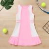 ABOCIW Girls Tennis Dress with Shorts Golf Outfit Sleeveless Tank Top Workout Athletic Dresses School Sports Pleated Dresses #2 Pink 5-6 Years view 4