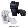 2 Pairs MMA Gloves, Grappling & Sparring Gloves for Men and Women, PU Leather Fighting Glove, Heavy Bag Gloves, Black and White view 4