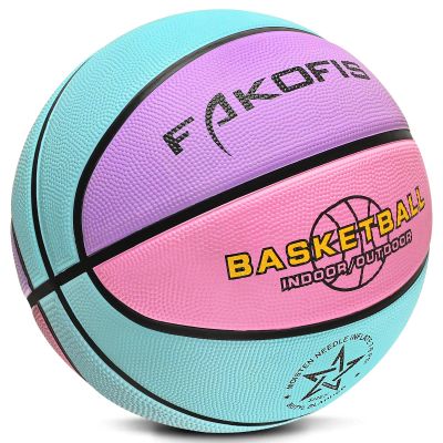 FAKOFIS Youth Basketball Size 5 (27.5'') Premium Rubber Kids Basketball for Indoor Outdoor Backyard Park Pool Play Games (Gift for Children)