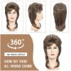 ByouByou Mullet Wigs for Men 80s Style Costumes Fancy Party Accessory Cosplay Wig Joe Dirt Emo Wig Halloween Men x (Light Brown) view 3