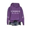 MOGUI You Are Stronger Than The Storm Sweatshirt Stronger Than The Storm Crewneck Sweatshirt Funny Letter Print Plus Size Sweatshirt For Women Purple, Medium view 1