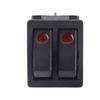 (5 pcs) Duplex Boat Switch KCD6 6-pin 2-Position Power Cocking Pushbutton Boat Switch 250/125V 16/20A Power Pushbutton Switch (Black Cat Eye) view 2