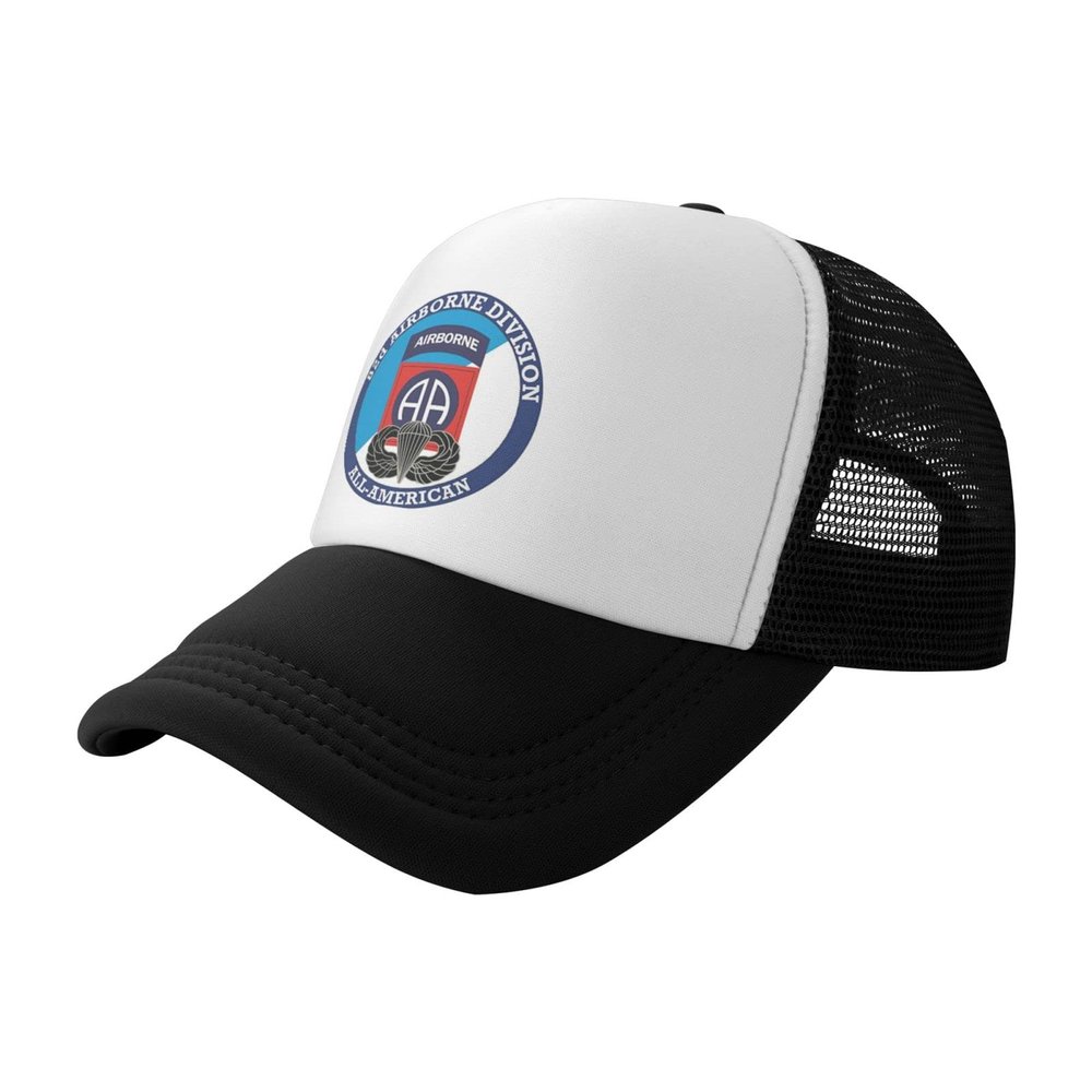 82nd Airborne Division with Jump Wings Classic Baseball Cap Unisex Mesh Trucker Hat Black