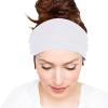 YOLAI Knotted Headband for Women Wide Headband for Women Fashion Hair Bands Elastic Turban for Girls Exercise Yoga (White, One Size) view 2