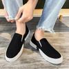 Canvas Men's Shoes Summer Thin Breathable Casual Flat Shoes No Laces Linen Casual Shoes Flat Shoes for Men Casual (Black, 7.5) view 3