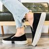 Canvas Men's Shoes Summer Thin Breathable Casual Flat Shoes No Laces Linen Casual Shoes Flat Shoes for Men Casual (Black, 7.5) view 4
