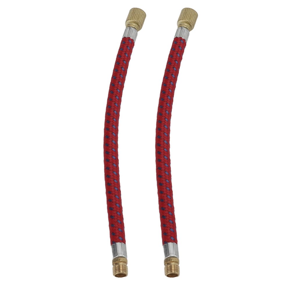 Gavigain 2pcs Bike Pump,Extension Hose Increasing 16.6cm 6.5in Length Nylon Copper Materials Double Valve Design Inflator Tube