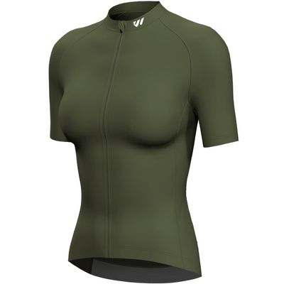 Wulibike Cycling Jersey Women Short Sleeve,Bike Shirts for Women Biking Tops Breathable Cycle Bicycle Jerseys with Pockets Olive-Green