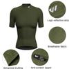 Wulibike Cycling Jersey Women Short Sleeve,Bike Shirts for Women Biking Tops Breathable Cycle Bicycle Jerseys with Pockets Olive-Green view 3