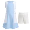 ABOCIW Girls Tennis Dress with Shorts Golf Outfit Sleeveless Tank Top Workout Athletic Dresses School Sports Pleated Dresses #2 Light Blue 8-9 Years view 1