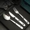 PEKJI 3pcs Portable Stainless Steel Cutlery Set Knife Fork Spoon Tableware Outdoor Camping Silverware Flatware Set Foldable view 4
