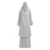 2 Piece Jilbab Set Ramadan Dress For Women Clothes For Women Abaya Dress For Women Khimar Islamic Long Sleeve Hijab Dress with Loose Skirts Full Cover Kaftan Prayer Eid Outfits Light Gray One Size view 1