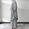 2 Piece Jilbab Set Ramadan Dress For Women Clothes For Women Abaya Dress For Women Khimar Islamic Long Sleeve Hijab Dress with Loose Skirts Full Cover Kaftan Prayer Eid Outfits Light Gray One Size view 3
