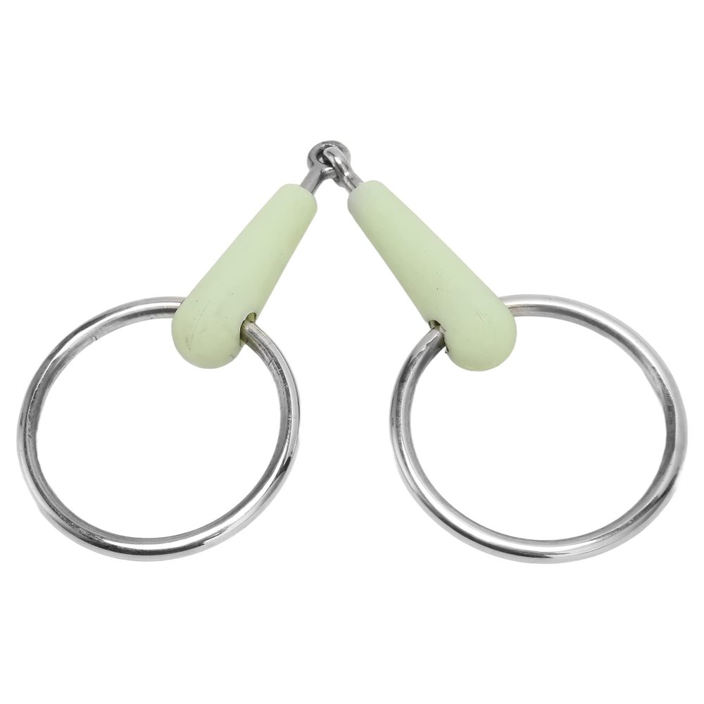 JOROBURO Horse Snaffle Bit, Rubber Wrapped Stainless Steel Loose Ring Horse Mouth Bit, Loose Link Horse Mouth Bit with Apple Flavor for Horse Training and Riding