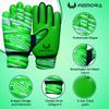 WEMORA Soccer Goalie Gloves for Kids Youth Junior Boys 4mm Anti Slip Strong Grips Palm Football Goalkeeper Gloves (Black/Green, Size 2 Suitable for 4 to 5 Year Old, Ambidextrous) view 2