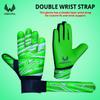 WEMORA Soccer Goalie Gloves for Kids Youth Junior Boys 4mm Anti Slip Strong Grips Palm Football Goalkeeper Gloves (Black/Green, Size 2 Suitable for 4 to 5 Year Old, Ambidextrous) view 4