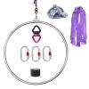 Aerial Hoop 80cm/85cm/90cm/95cm/100cm - Stainless Steel Single Point Lyra Hoop, Beginners Yoga Flying Hoops Circus for Dancing Studio/ Gym/ Club, Loads 300kg ( Size : Dia 95cm(37 3/8")+All Hardware ) view 1