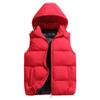 SWJGLITTR Men's Hooded Warm Thick Vest Quilted Sleeveless Windproof Outdoor Coats Winter Zip Up Padded Vest (X-Large,Red) view 1