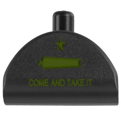 NDZ Performance Grip Frame Insert Plug for Glock Gen 4-5 Models 17 19 22 23 24 31 34 35  Black Aluminum with ODG Laser Engraved Image  Come and Take It Cannon