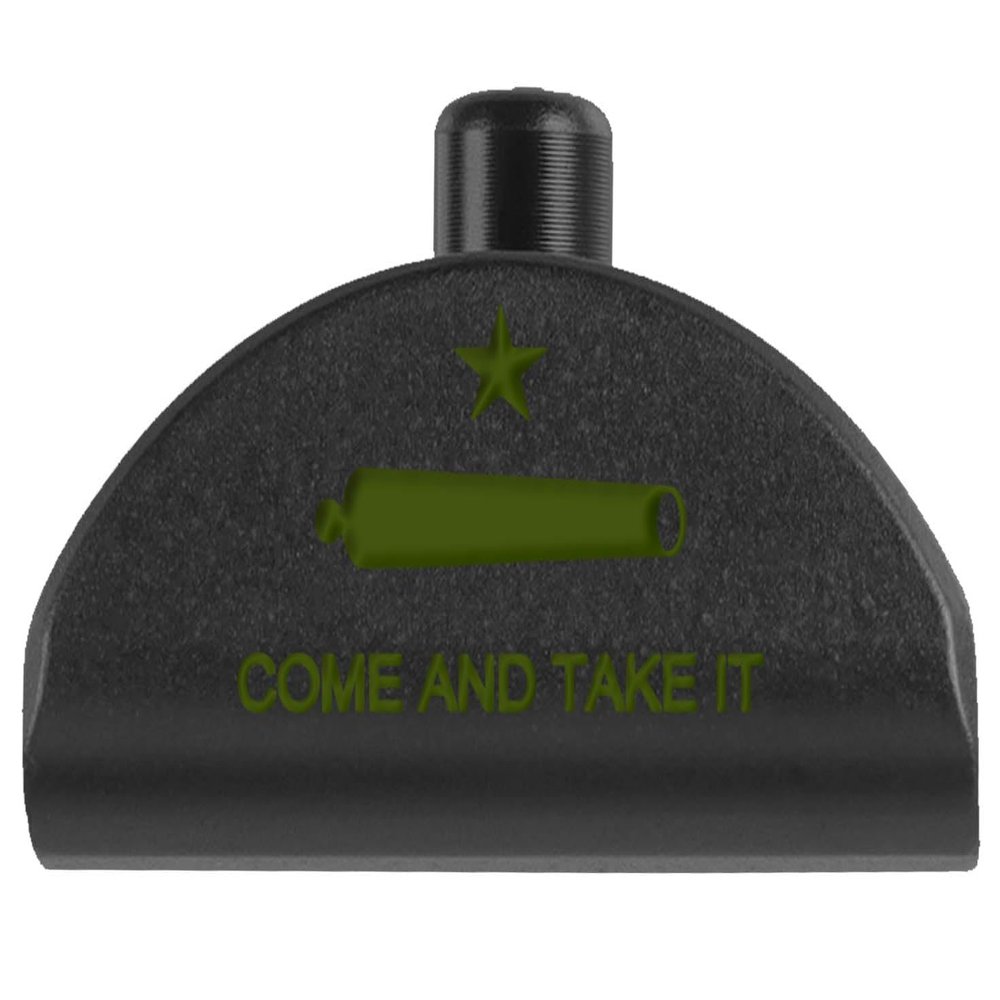 NDZ Performance Grip Frame Insert Plug for Glock Gen 4-5 Models 17 19 22 23 24 31 34 35  Black Aluminum with ODG Laser Engraved Image  Come and Take It Cannon