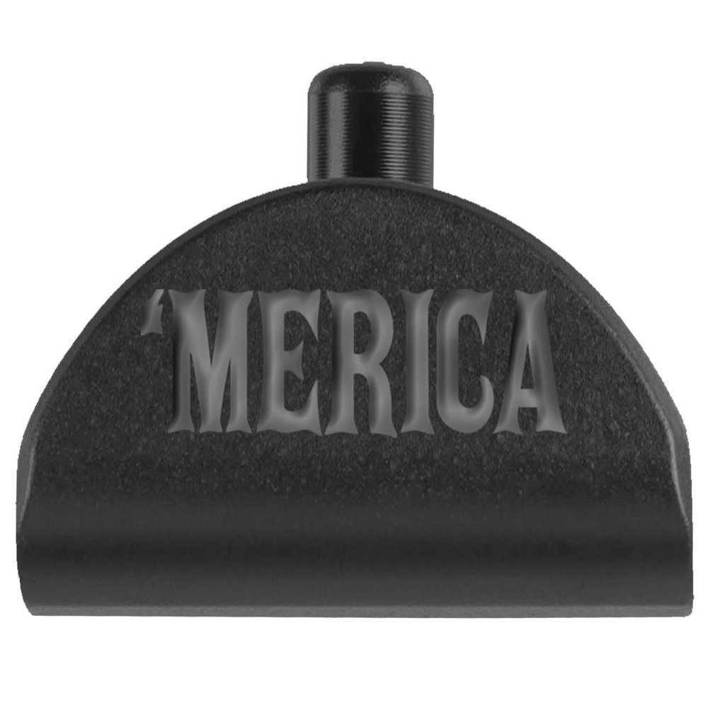 NDZ Performance Grip Frame Insert Plug for Glock Gen 4-5 Models 17 19 22 23 24 31 34 35  Black Aluminum with Silver Laser Engraved Image  Merica