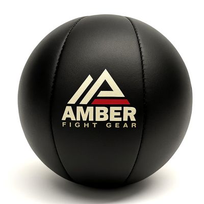 Amber Fight Gear Leather Medicine Ball for Strength & Conditioning, Plyometric & Core Training, Cardio Workouts for Muscle Building, Squats, Lunges, Partner Training, 25lb