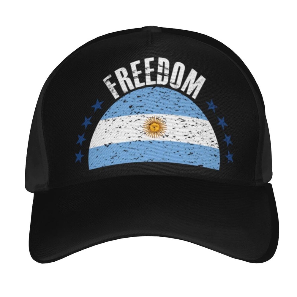 KOSPOGO The Argentina Flag and Freedom Baseball Cap Men's and Women's Baseball Hat Adjustable Casual Outdoor Breathable Caps Truck Driver Hat Dad Cap Black