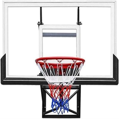 54-Inch Wall Mounted Backboard and Rim Combo Basketball Hoop with Polycarbonate Backboard Adjustable Height