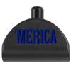 NDZ Performance Grip Frame Insert Plug for Glock Gen 4-5 Models 17 19 22 23 24 31 34 35  Black Aluminum with Blue Laser Engraved Image  Merica view 1