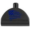 NDZ Performance Grip Frame Insert Plug for Glock Gen 4-5 Models 17 19 22 23 24 31 34 35  Black Aluminum with Blue Laser Engraved Image  US Flag Tattered view 1