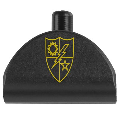 NDZ Performance Grip Frame Insert Plug for Glock Gen 4-5 Models 17 19 22 23 24 31 34 35 Black Aluminum with Gold Laser Engraved Image 75th Ranger Regiment