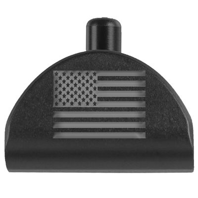 NDZ Performance Grip Frame Insert Plug for Glock Gen 4-5 Models 17 19 22 23 24 31 34 35  Black Aluminum with Silver Laser Engraved Image  US Flag Inverse Alternate