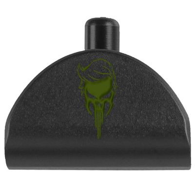 NDZ Performance Grip Frame Insert Plug for Glock Gen 4-5 Models 17 19 22 23 24 31 34 35 Black Aluminum with ODG Laser Engraved Image Trump Skull