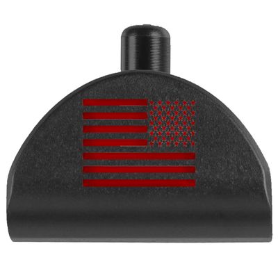 NDZ Performance Grip Frame Insert Plug for Glock Gen 4-5 Models 17 19 22 23 24 31 34 35  Black Aluminum with Red Laser Engraved Image  US Battle Flag