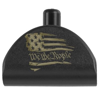 NDZ Performance Grip Frame Insert Plug for Glock Gen 4-5 Models 17 19 22 23 24 31 34 35  Black Aluminum with FDE Laser Engraved Image  We The People Flag