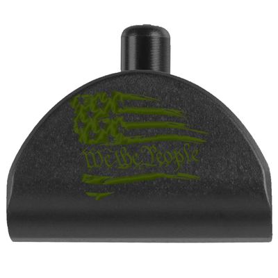 NDZ Performance Grip Frame Insert Plug for Glock Gen 4-5 Models 17 19 22 23 24 31 34 35 Black Aluminum with ODG Laser Engraved Image We The People Flag