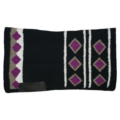 Schneiders Diamond Western Show Horse Saddle Pad | Durable Wool Construction | Stylish Design for Show & Daily Use | Color Purple/Black | Size 34" X 38"